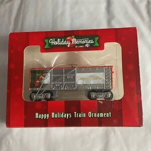 NWT Lionel Train Ornament, Box Car, 2015, Retro, Happy Holidays, Christmas, RARE
